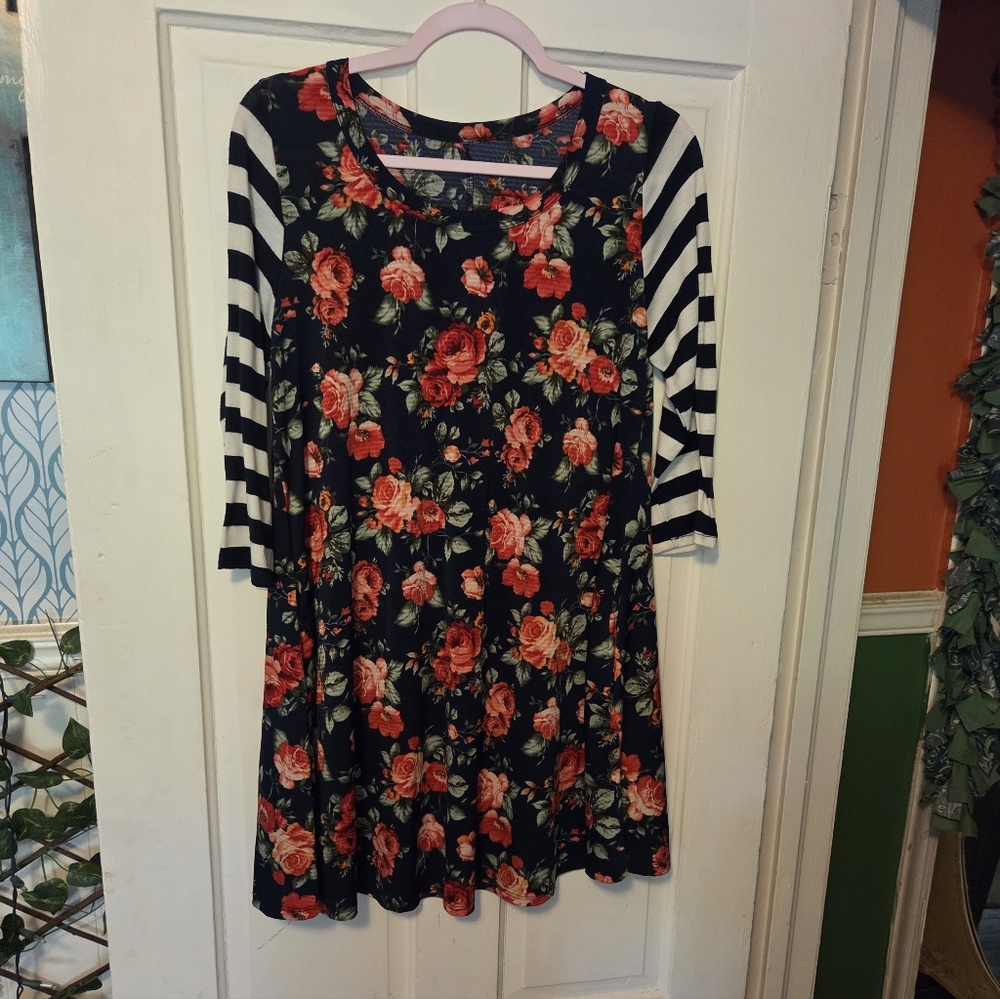 Floral Striped Dress